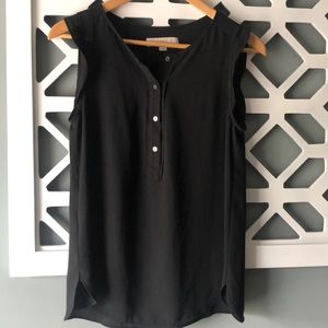 Ann Taylor Loft Sheer Black Sleeveless Blouse